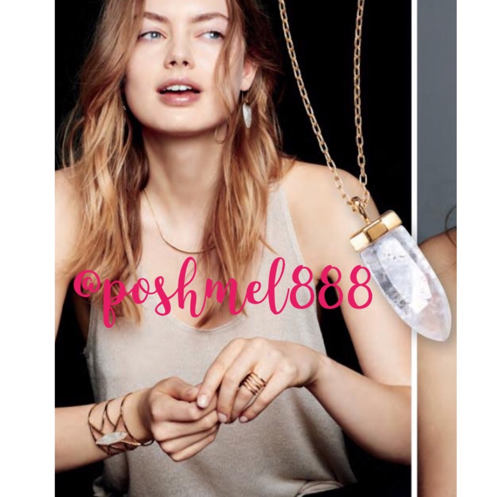 :: Stella & Dot💫Gold+QuartzAria Pendant Necklace Retired - Picture 4 of 12